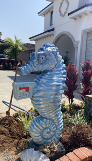 Post Box Seahorse sculpture