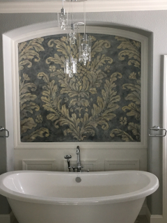 hand painted bathroom panel