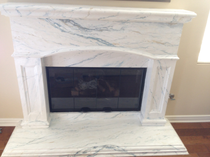 full view fireplace faux finish