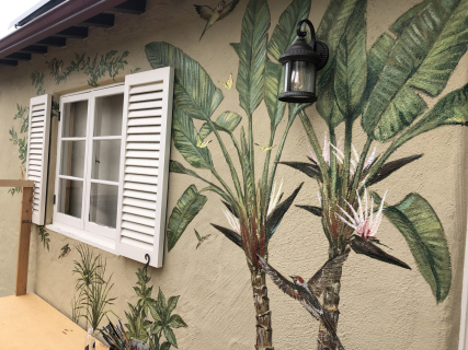 outside garden mural