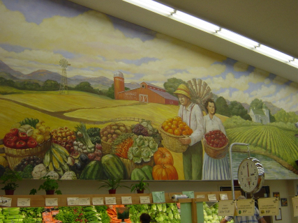 large grocery store mural