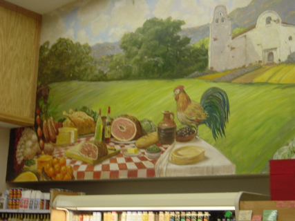 Mural detail in grocery store