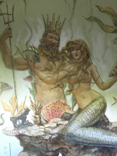 Poseidon' mermaid mural mural