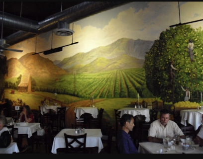 large wall mural for restaurant