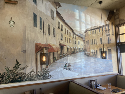 italian village mural