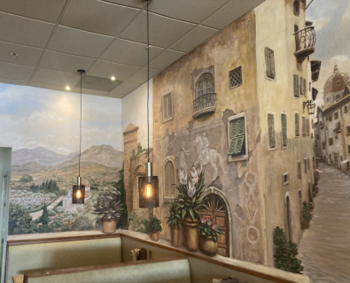 Italian village mural