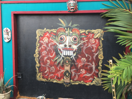 Balinese garage door mural