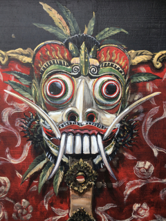 detail of garage door mural