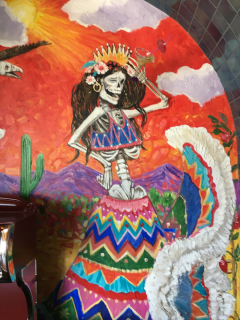 Festive dancer mural